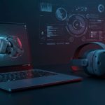 A gaming laptop connected to a VR headset, illustrating steps to optimize performance for virtual reality