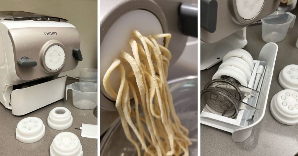Close-up of Philips HR2660/03 Pasta Maker in use