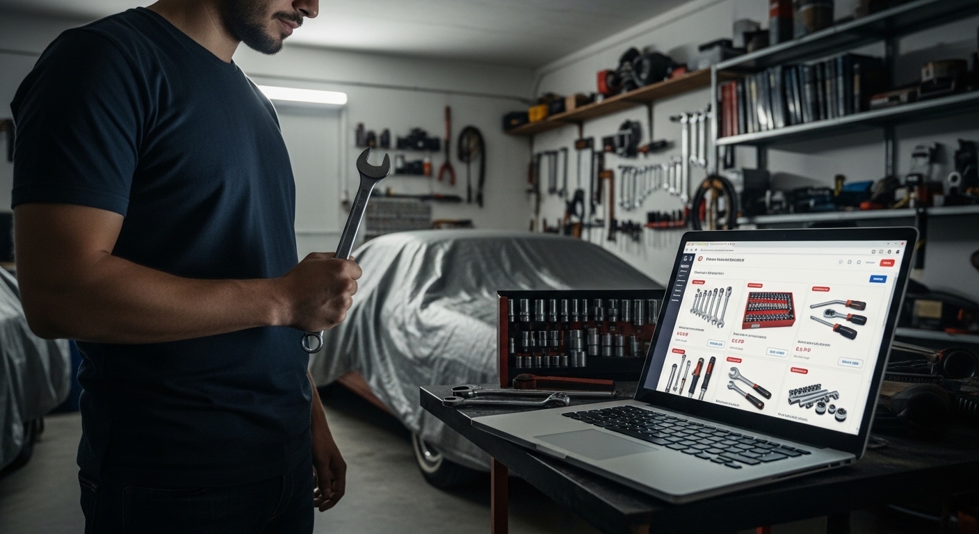 budget automotive tools starter kit on workbench