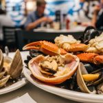 Fresh shellfish stored properly in a San Francisco kitchen