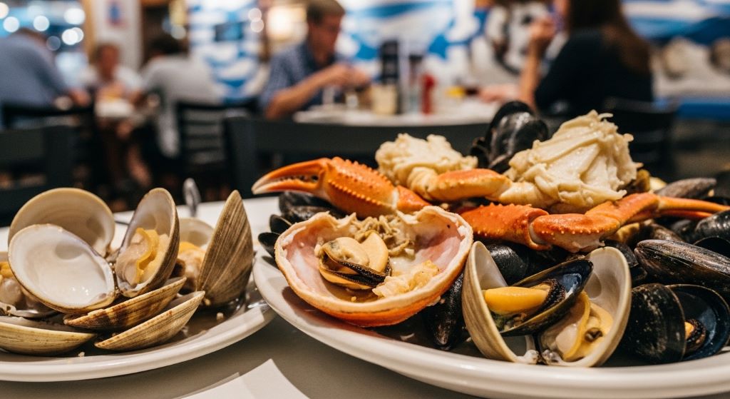 Fresh shellfish stored properly in a San Francisco kitchen