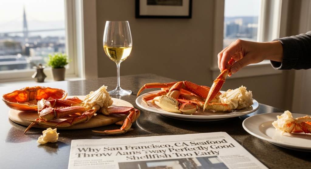 Home cook inspecting shellfish freshness before preparing dinner