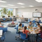 Miami students participating in flexible classroom learning activities