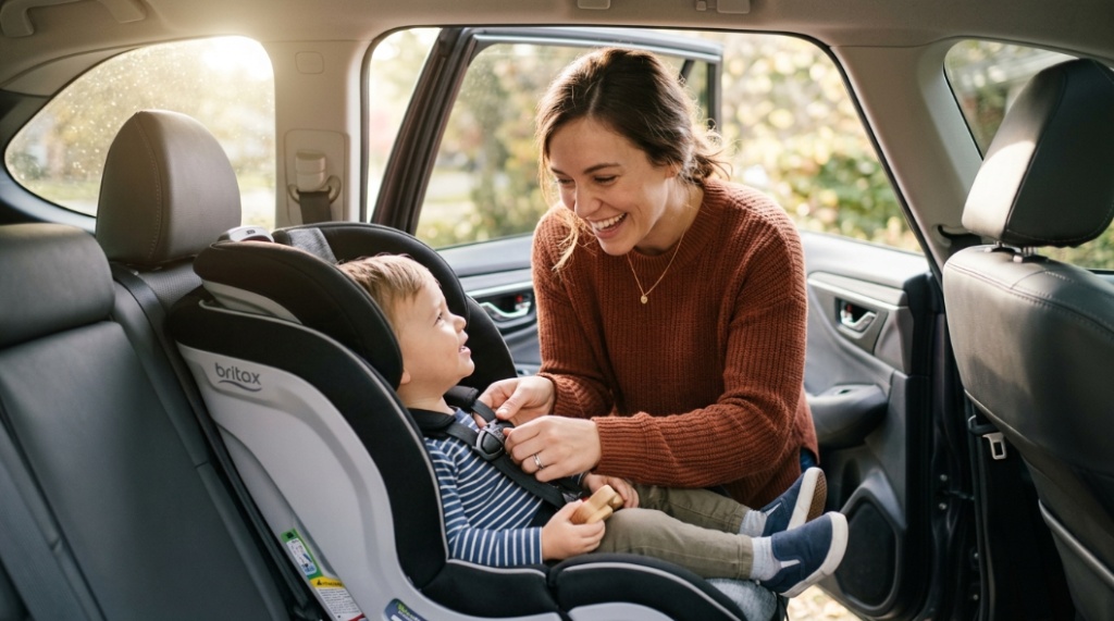 Text overlay reading how to choose a convertible car seat that grows with your child.