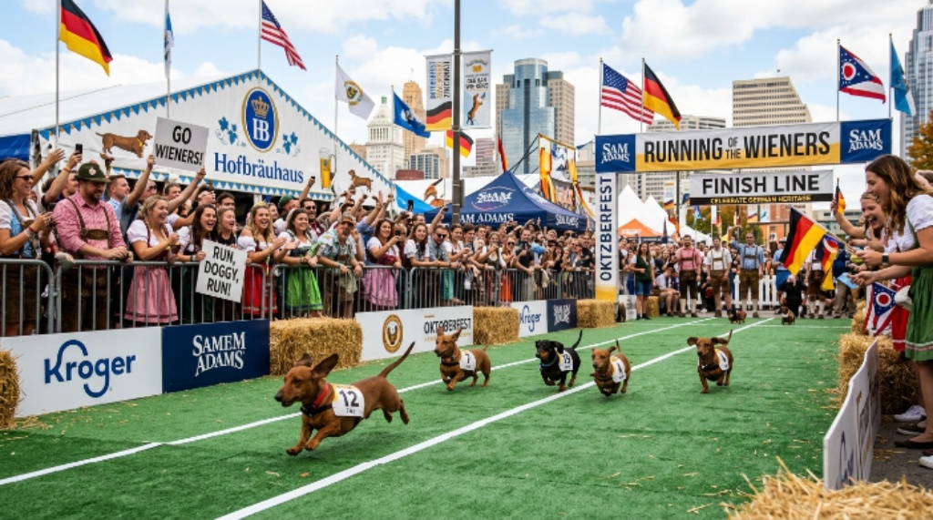 Running of the Wieners dachshund race at Oktoberfest Zinzinnati Cincinnati