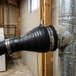 Vacuum adapter connecting to a dryer vent duct.